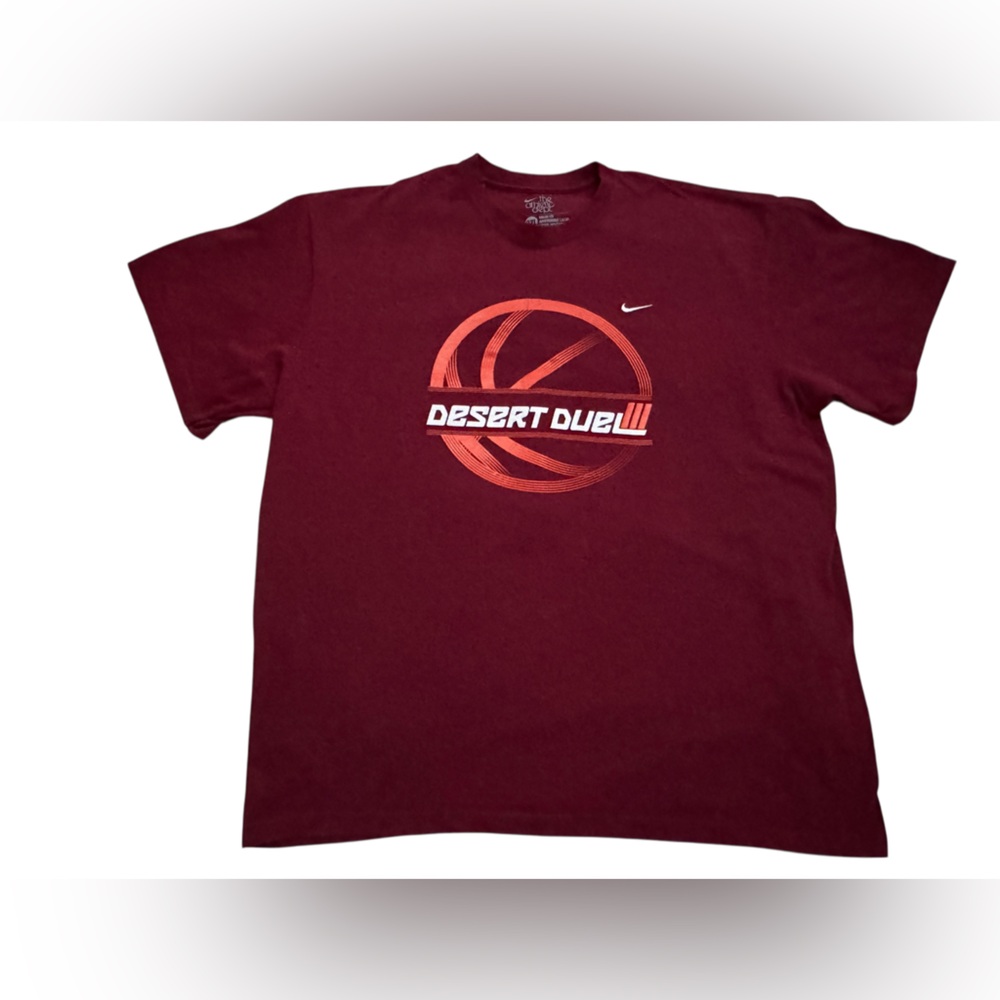 Nike Men's Burgundy Vintage Graphic Tee Size: 2XL